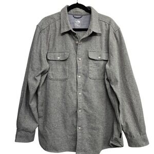The North Face Mens XL Gray Long Sleeve Button Down Shirt Pockets Flannel Shirt